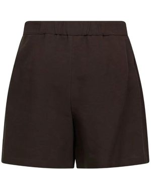 Blanca Vita Short Élastiqué À Plis - Black