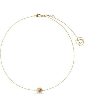 Burberry Collar Con Charm De Esfera Y Logo - Blanco