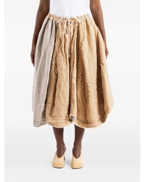 Comme des Garçons Falda Midi Texturizada Con Cordones - Neutro