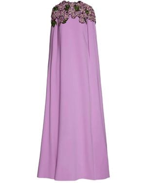 Oscar de la Renta スパンコール ケープドレス - パープル