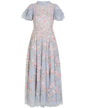 Needle & Thread Lunaria ラッフルフローラル ドレス - ホワイト