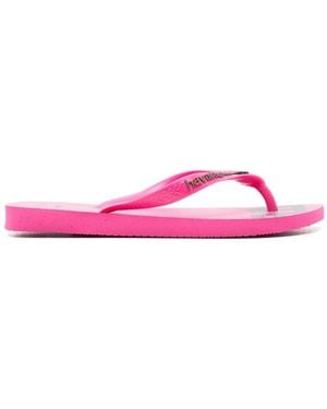 ROTATE BIRGER CHRISTENSEN Logo-Print Flat Flip-Flops - Pink