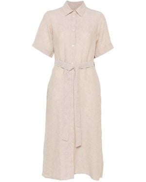 GANT Belted Button-Down Midi Dress - White