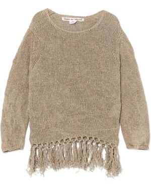 Comme des Garçons Pullover Mit Fransensaum - Natur