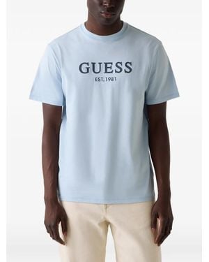 Guess Embroidered Logo T-Shirt - Blue