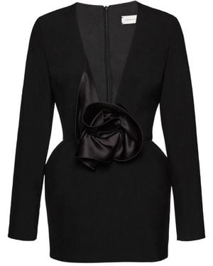 Magda Butrym Floral-Appliqué Dress - Black