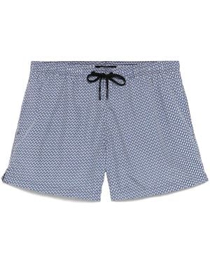 Tagliatore Geometric-Print Swim Shorts - Blue