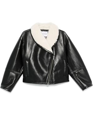 Stand Studio Faux Leather Biker Jacket - Black