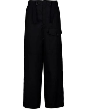 AURALEE Belted Cargo Pants - Black