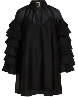 KARL LAGERFELD Ruffled Buckle Mini Dress - Black