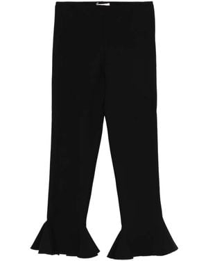 Nensi Dojaka Ruffled-Hem Leggings - Black