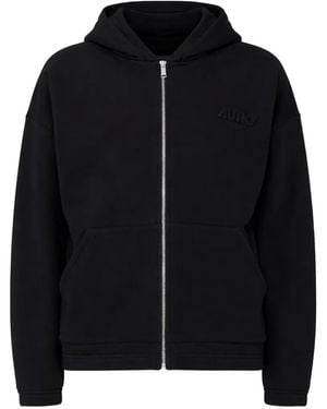 Autry Zip-Up Hoodie - Black
