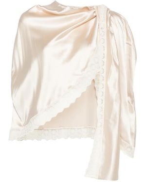 THE GARMENT Cata Lace-Trim Draped Top - White