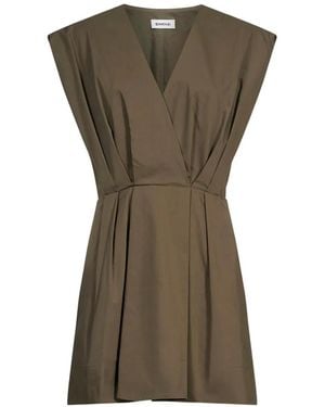 Jonathan Simkhai Sefi Pleated V-Neck Mini Dress - Green