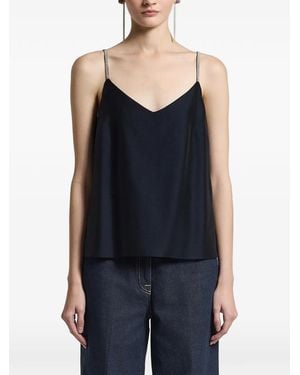 Peserico V-Neck Sleeveless Top - Blue