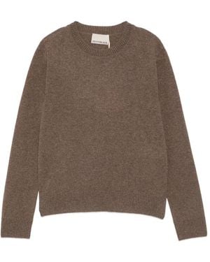 Pennyblack Crew-Neck Ribbed-Trim Sweater - Brown