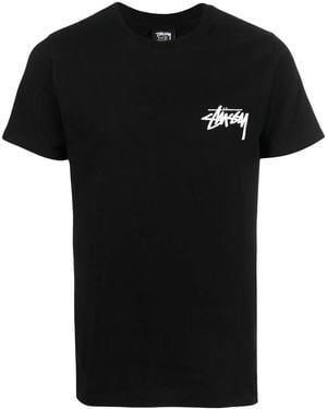 Stussy Logo-Print T-Shirt - Black
