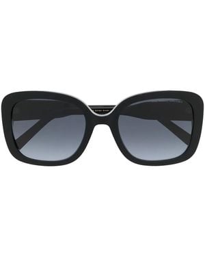 Marc Jacobs Logo-Plaque Square-Frame Sunglasses - Black