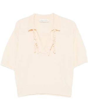Phisique Du Role Ruffle-Trimmed Polo Shirt - Natural