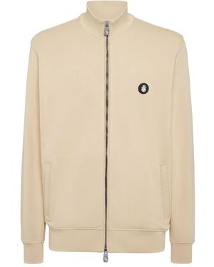 Billionaire Zip-Fastening Logo-Patch Tracksuit Jacket - Natural
