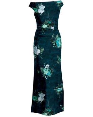 Erdem フローラル オフショルダー ドレス - グリーン