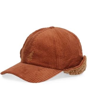 Kangol Cozy Cord Earflap Baseball Cap - Marrone