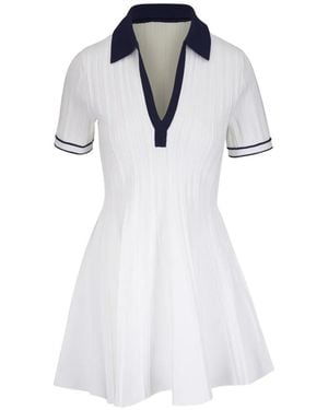 Jonathan Simkhai Ribbed-Knit Striped Dress - White