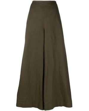 Polo Ralph Lauren Linen Palazzo Flat-Front Trousers - Green