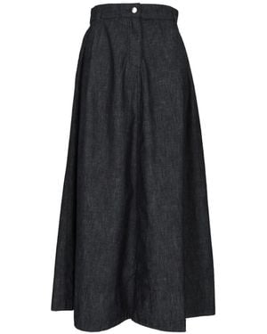 Emporio Armani High-Waisted Flared Maxi Skirt - Black