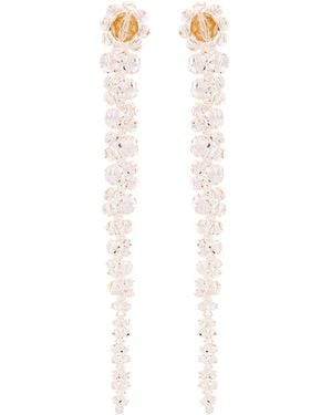 Simone Rocha Pendientes con aplique de cristales - Blanco