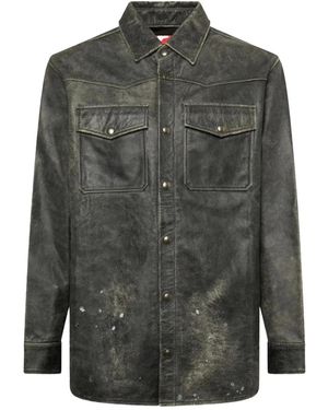 Kusikohc Leather Shirt - Grey