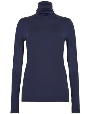 Wolford Luxe Roll-Neck Long-Sleeve T-Shirt - Blue