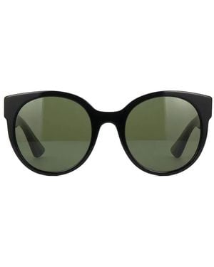 Gucci Web-Detailing Round-Frame Sunglasses - Green