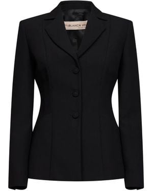 Blanca Vita Single-Breasted Fitted Jacket - Black