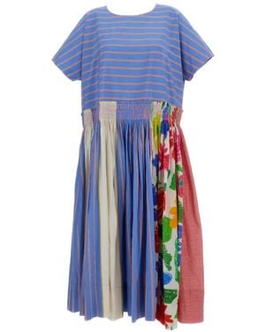 Péro Short-Sleeved Maxi Dress - Blue