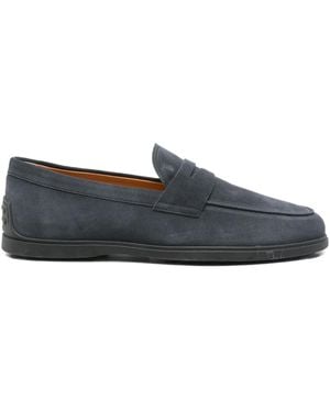 Tod's Penny-Bar Suede Loafers - Blue