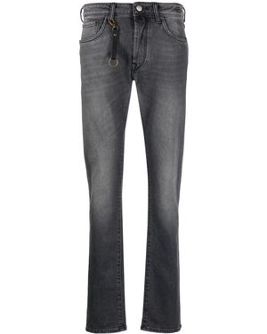 Incotex Slim-Fit-Jeans Mit Schlüsselanhänger - Grau