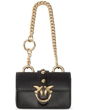 Pinko Love Birds Leather Bag Charm - White