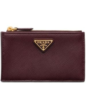 Prada Saffiano Leather Cardholder - Purple