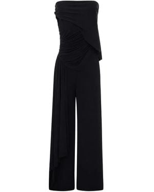 Lanvin Gedrapeerde Jumpsuit Van Crêpe Jersey - Zwart