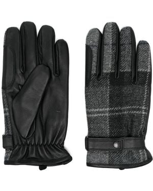Barbour Guantes a cuadros tartán - Negro