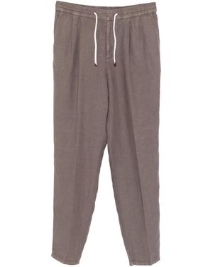 Brunello Cucinelli Leisure Fit Trousers With Drawstring - Grey