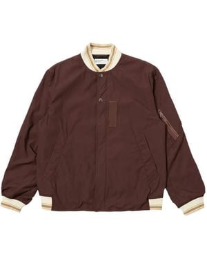 Universal Works Ns Striped-Trim Bomber Jacket - Brown