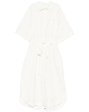 Casey Casey Belted Button-Down Dress - White