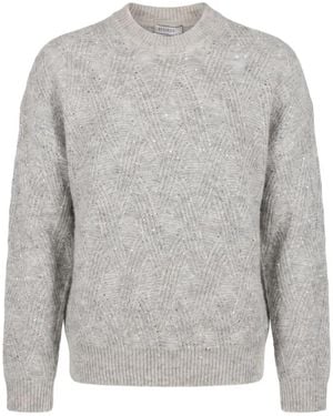 Peserico Sequin-Embellished Cable-Knit Sweater - Gray