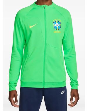 Nike Brazil Academy Pro Knit Soccer Sweatshirt - Green