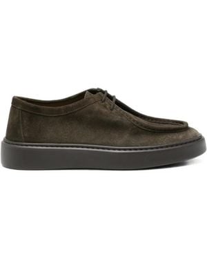 Doucal's Lace-Up Suede Loafers - Green