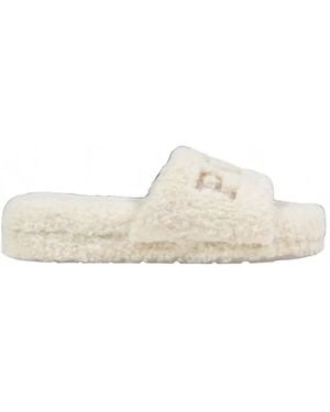 Polo Ralph Lauren Fleece Logo-Embroidered Sandals - White