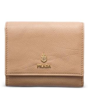 Prada Small Leather Wallet - Natural