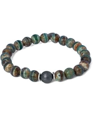 Tateossian Lhasa Graffiato Beaded-Stone Bracelet - Green